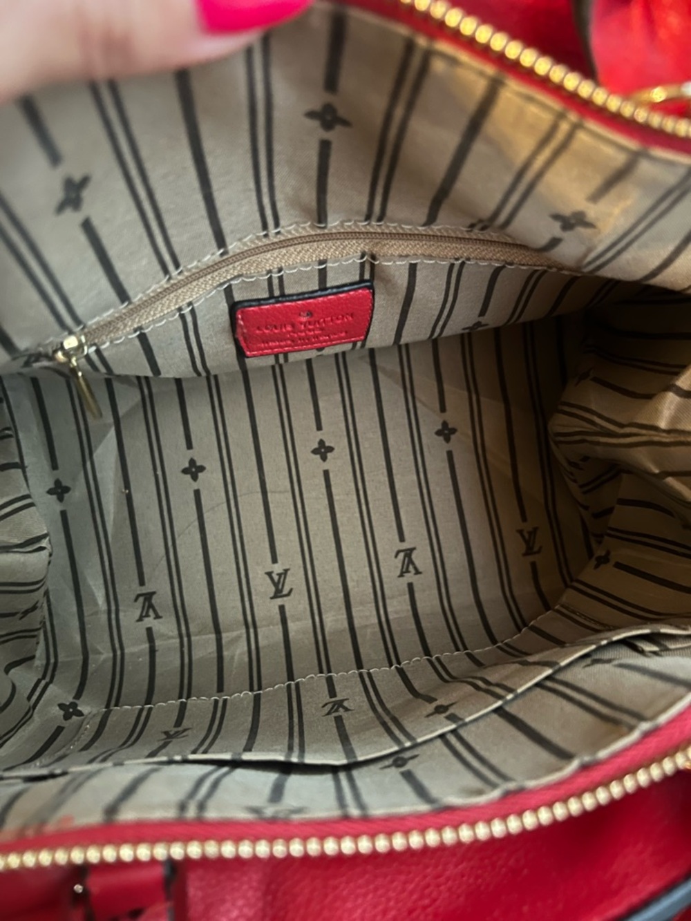 Louis Vuitton Red Monogram Empreinte Alma BB Satchel - Picture 7 of 12